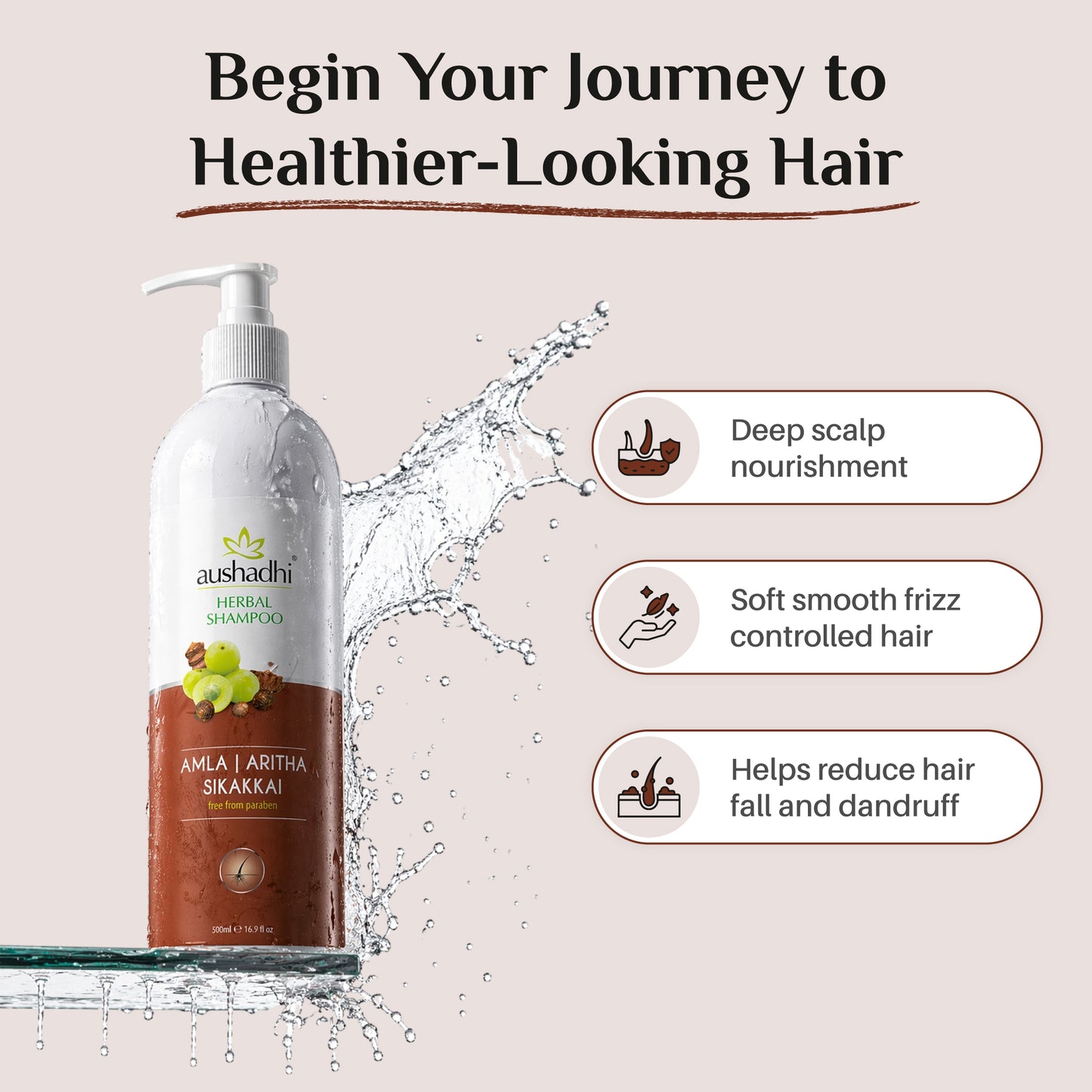 Aushadhi Herbal Shampoo (Amla, Aritha, Sikakkai)