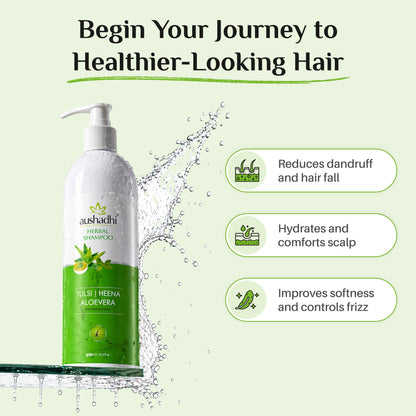 Aushadhi Herbal Shampoo (Tulsi, Heena, Aloevera)